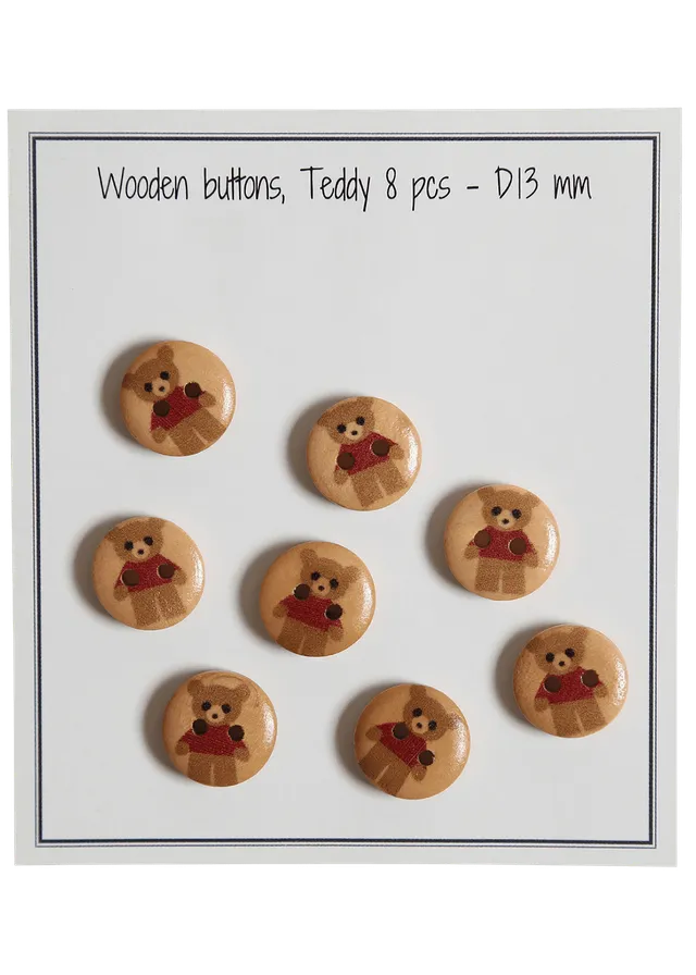 Go Handmade Teddy bamsenese rød 13 mm 8-pk