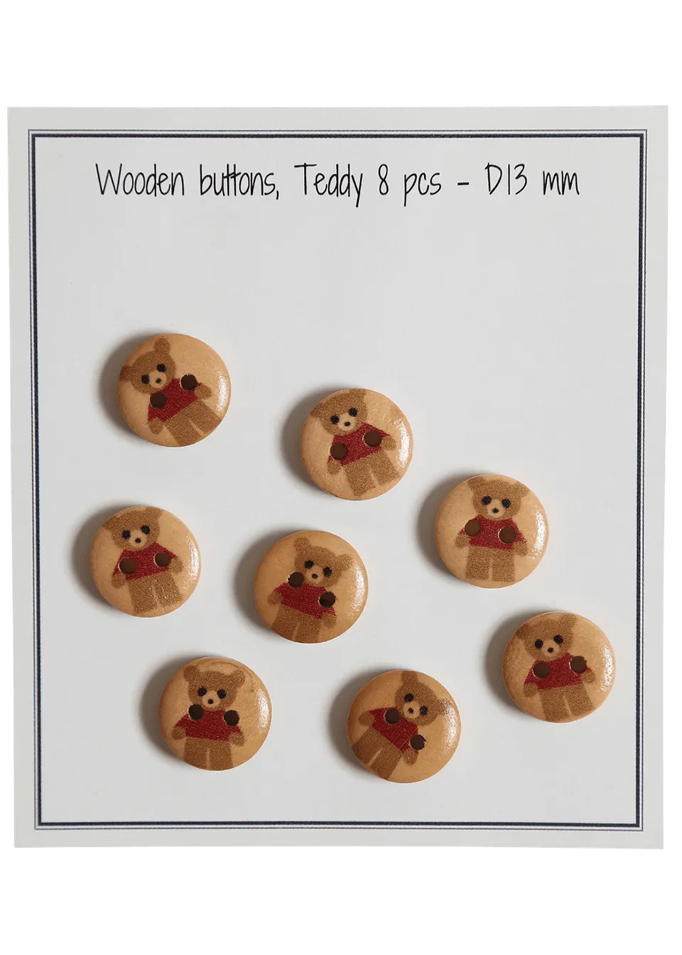 Go Handmade Teddy bamsenese rød 13 mm 8-pk