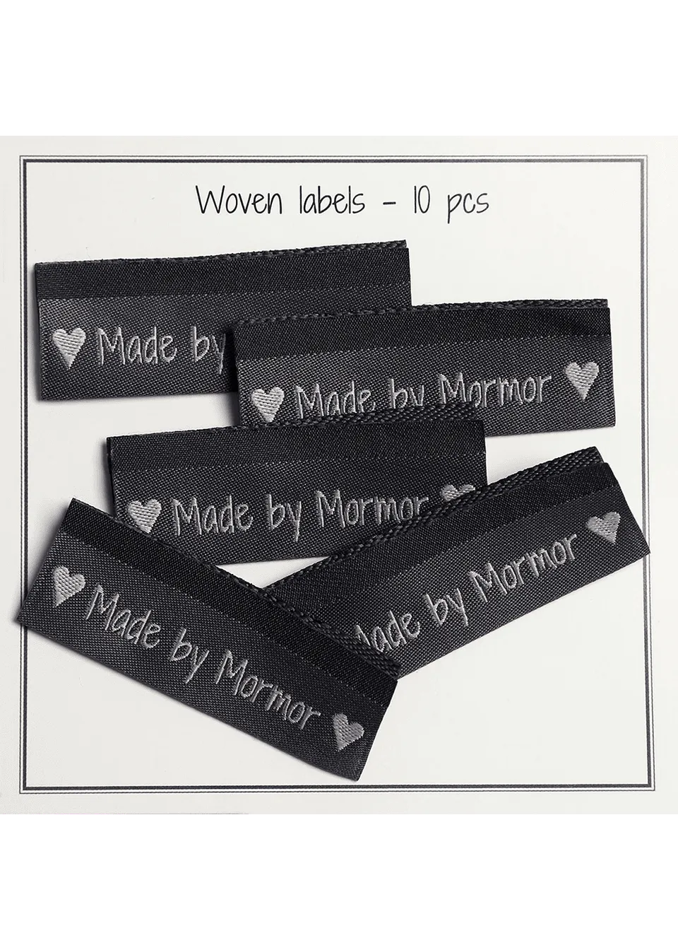 Go Handmade vevde lapper Made by Mormor grå 10 stk