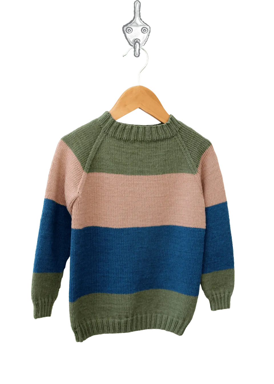Go Handmade Stripe Raglan strikkeoppskrift gutt 1–12 år