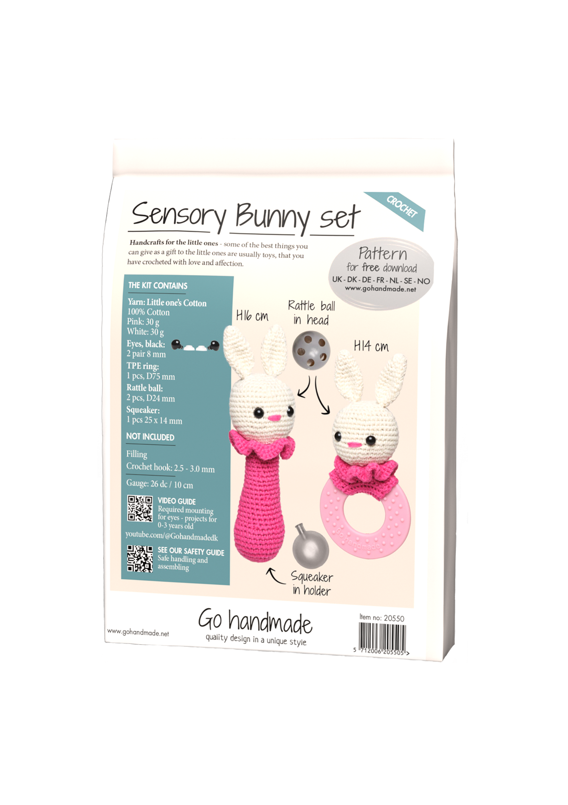 Go Handmade Sensory Bunny sett sansekanin