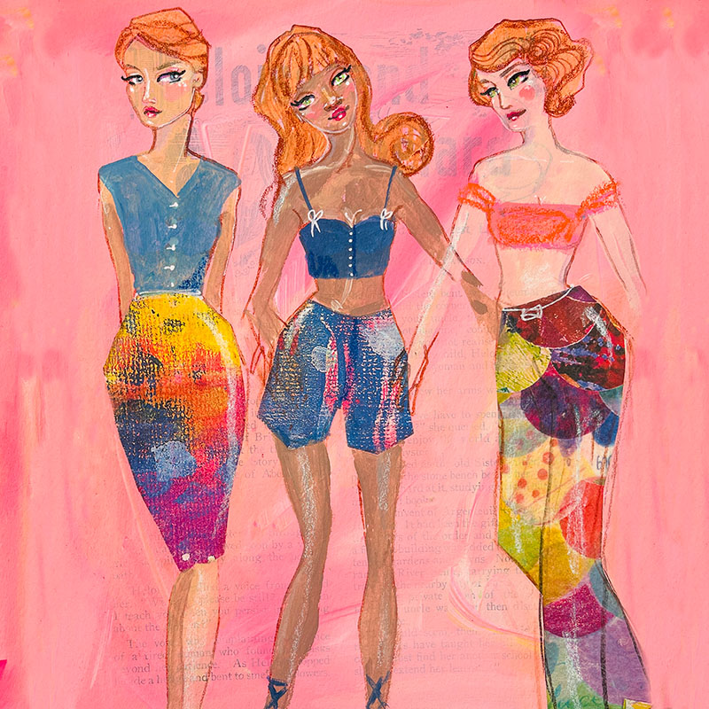 Jane Davenport Paper Doll ansiktsstempel figur