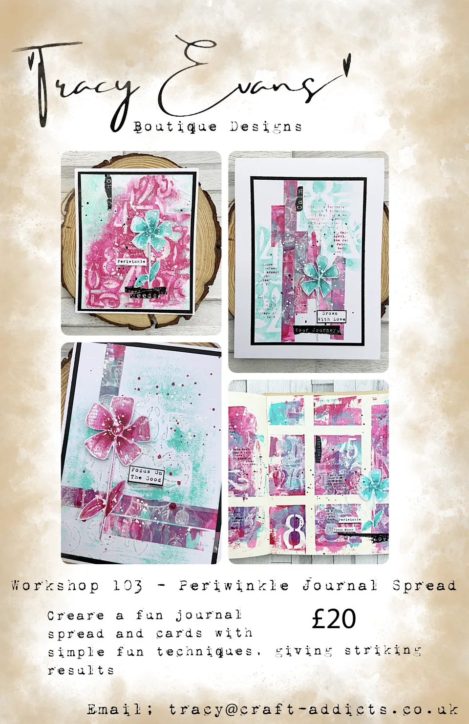 Tracy Evans Design Workshop 103 Periwinkle Journal kurs