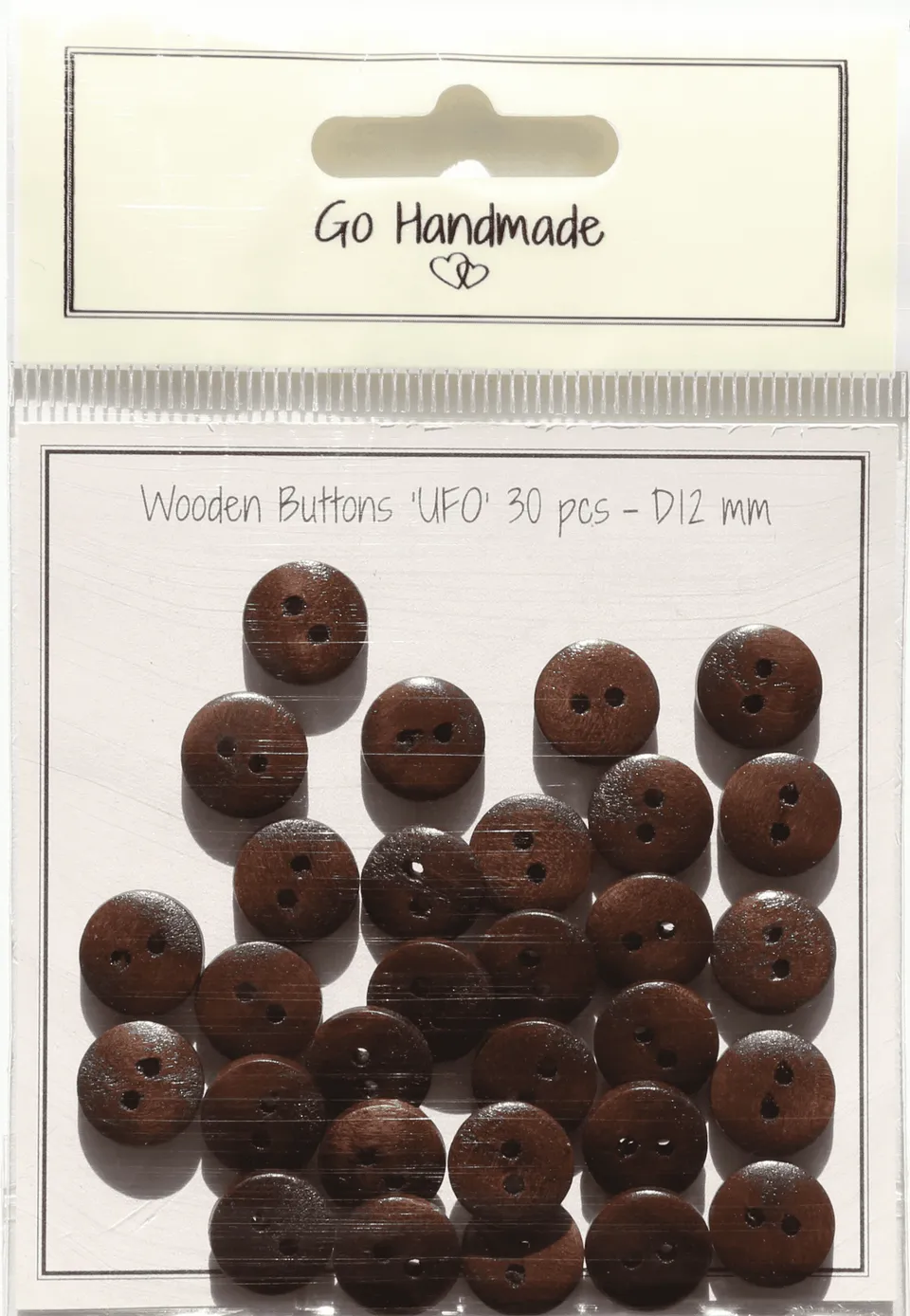 Go Handmade UFO treperler 12 mm brun 30 stk