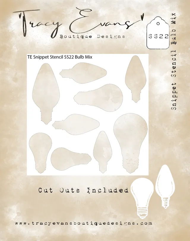 Tracy Evans Design SS022 sjablong Bulb Mix 4x4 tommer