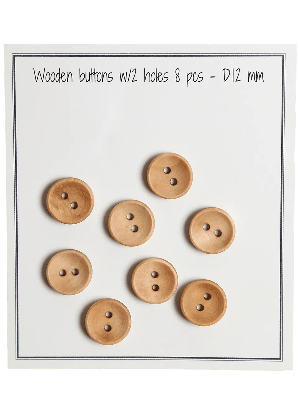 Go Handmade Deep knapper 12 mm natural 8 stk