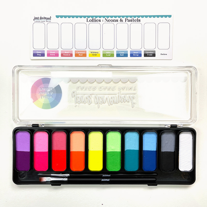 Jane Davenport LayerCake Lollies akvarellpalett neon pastell