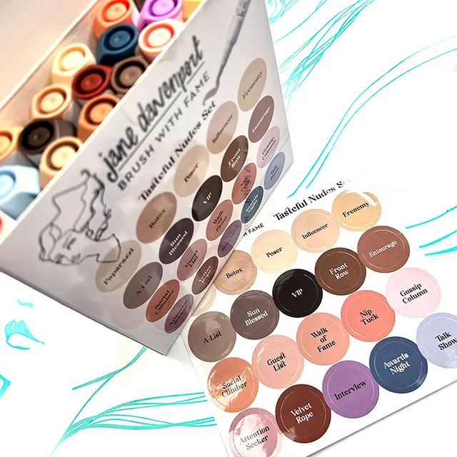 Jane Davenport Brush With Fame Paint Pens hudtoner nude