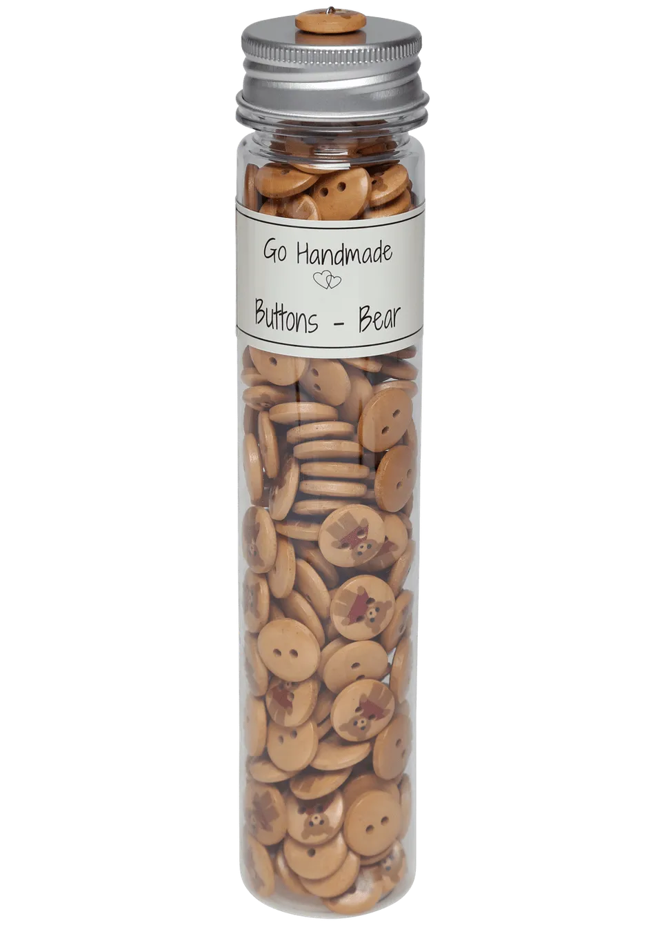 Go Handmade Teddy treknapper 15 mm røde blomst
