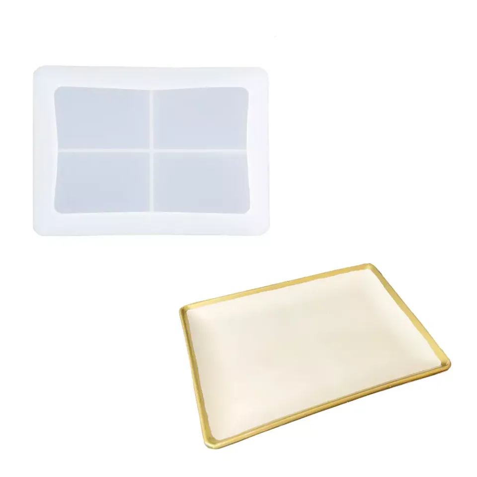 Jesmonite silikonform rektangulær skål 15,1 cm