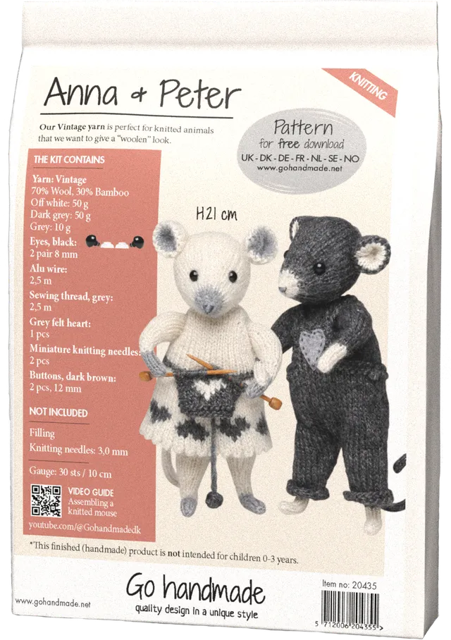 Go Handmade Anna og Peter heklesett 21 cm