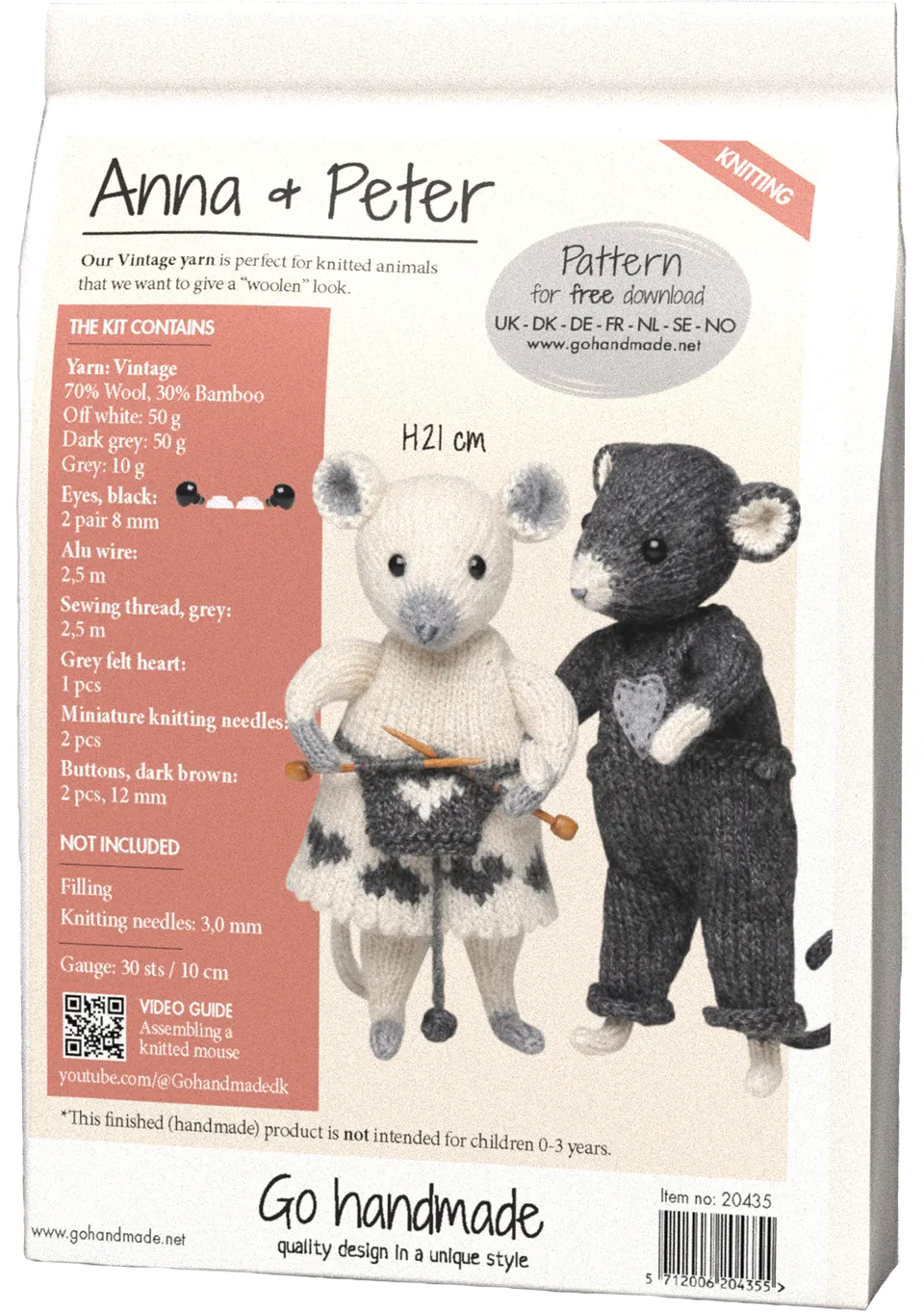 Go Handmade Anna og Peter heklesett 21 cm dukker
