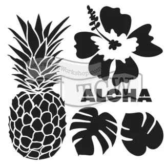 The Crafters Workshop TCW740 Aloha sjablong tekst 6x6