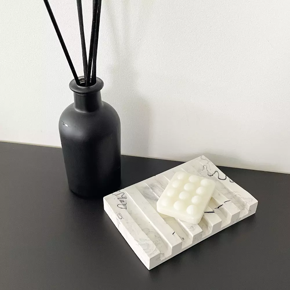 Jesmonite silikonform såpeskål rektangulær 12 cm
