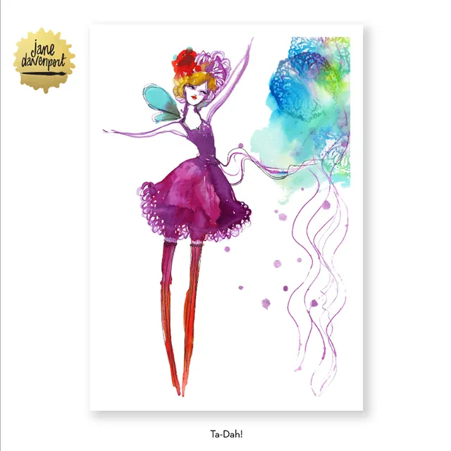 Jane Davenport Ta-Dah kunsttrykk Illustrative Print