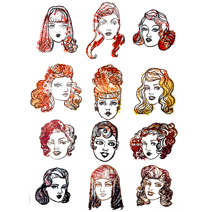 Jane Davenport StarPower sett glitter stempel sjablong