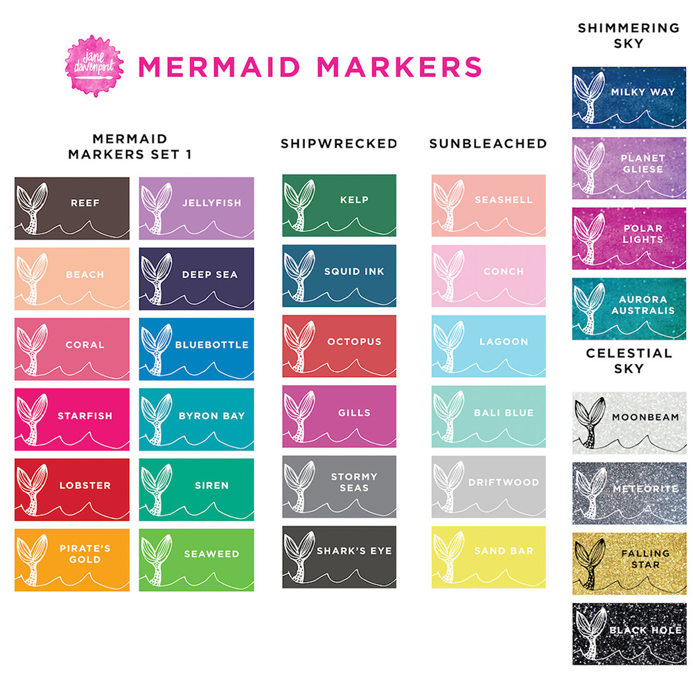 Jane Davenport Mermaid Markers Sunbleached pastelltusjer