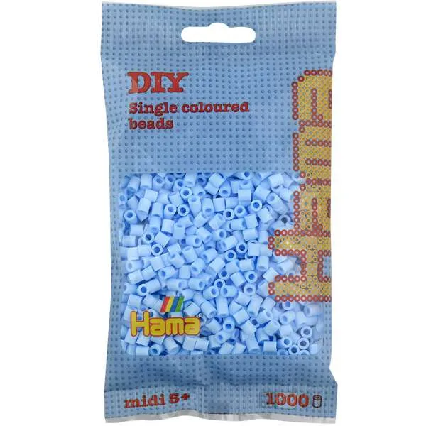 Hama Midi perler pastel isblå 1000 stk 5 mm