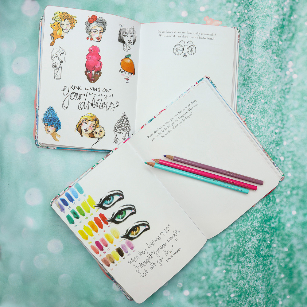 Jane Davenport Imagine Out Loud journal skrivebok med spørsmål