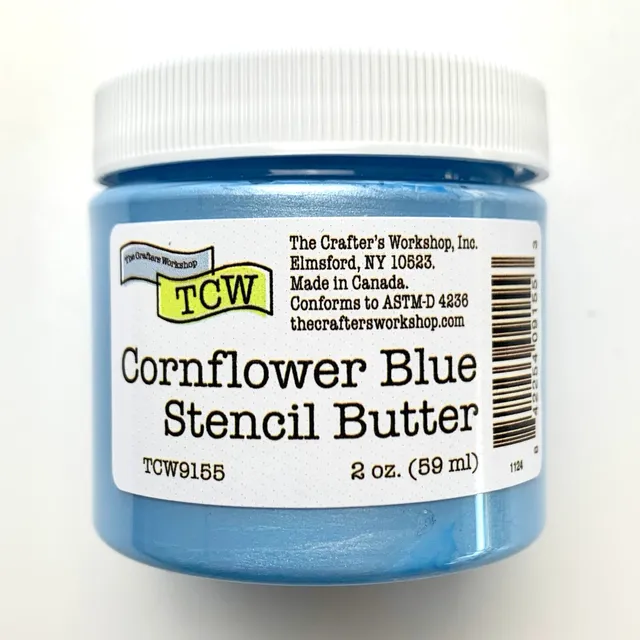 The Crafters Workshop Stencil Butter Cornflower Blue pasta 2oz blå