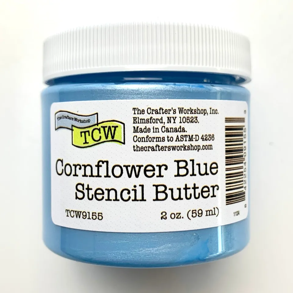 The Crafters Workshop Stencil Butter Cornflower Blue pasta 2oz blå