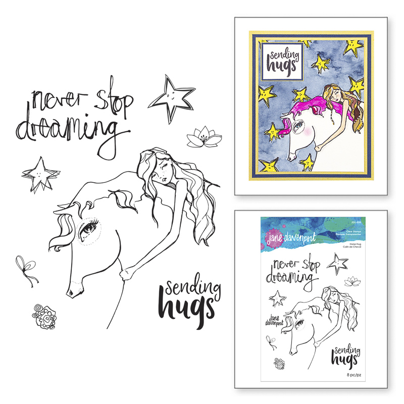 Jane Davenport Whimsical Wild Horse Hug stempel hest