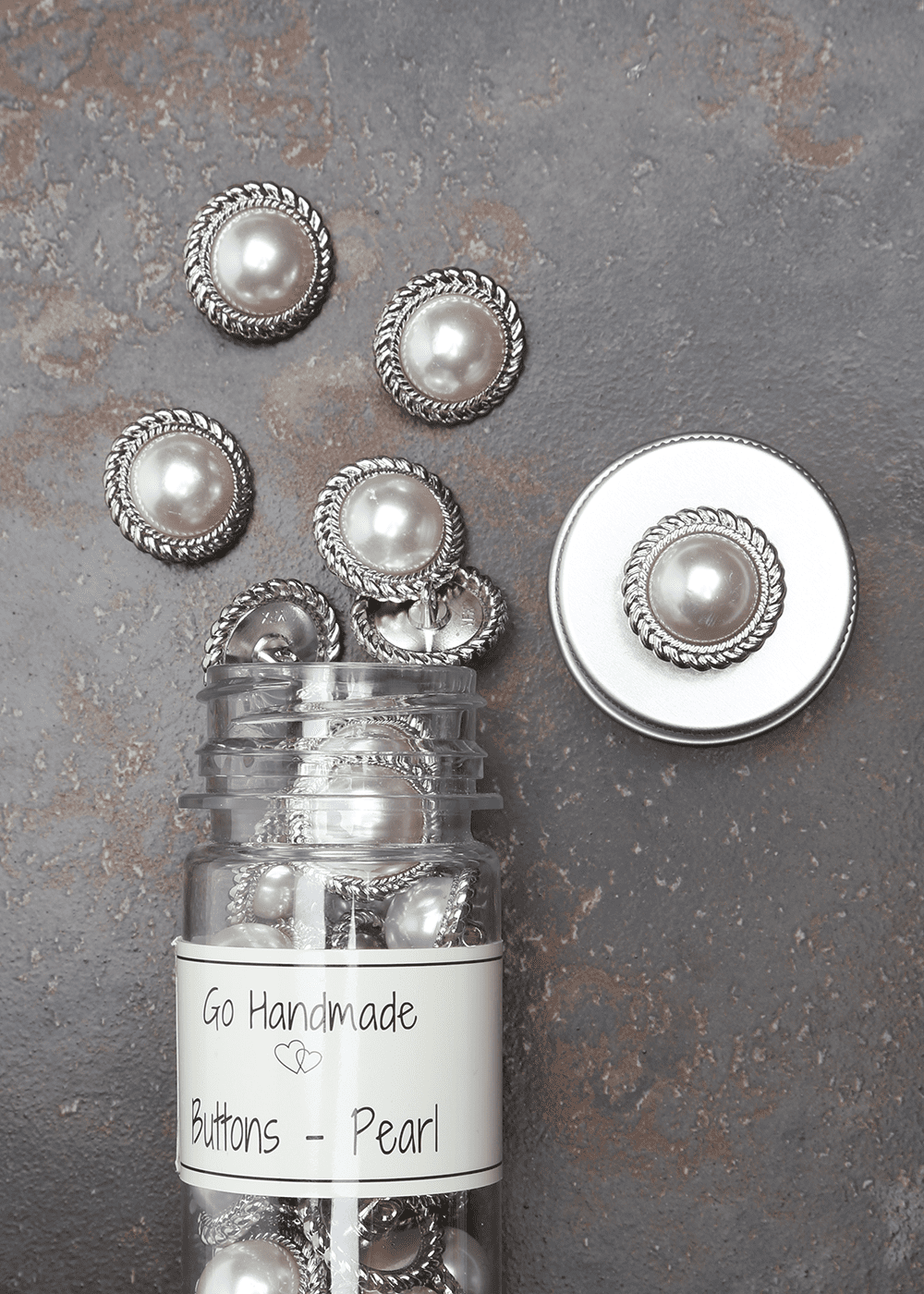 Go Handmade Pearl knapper 21 mm sølv pynteknapper
