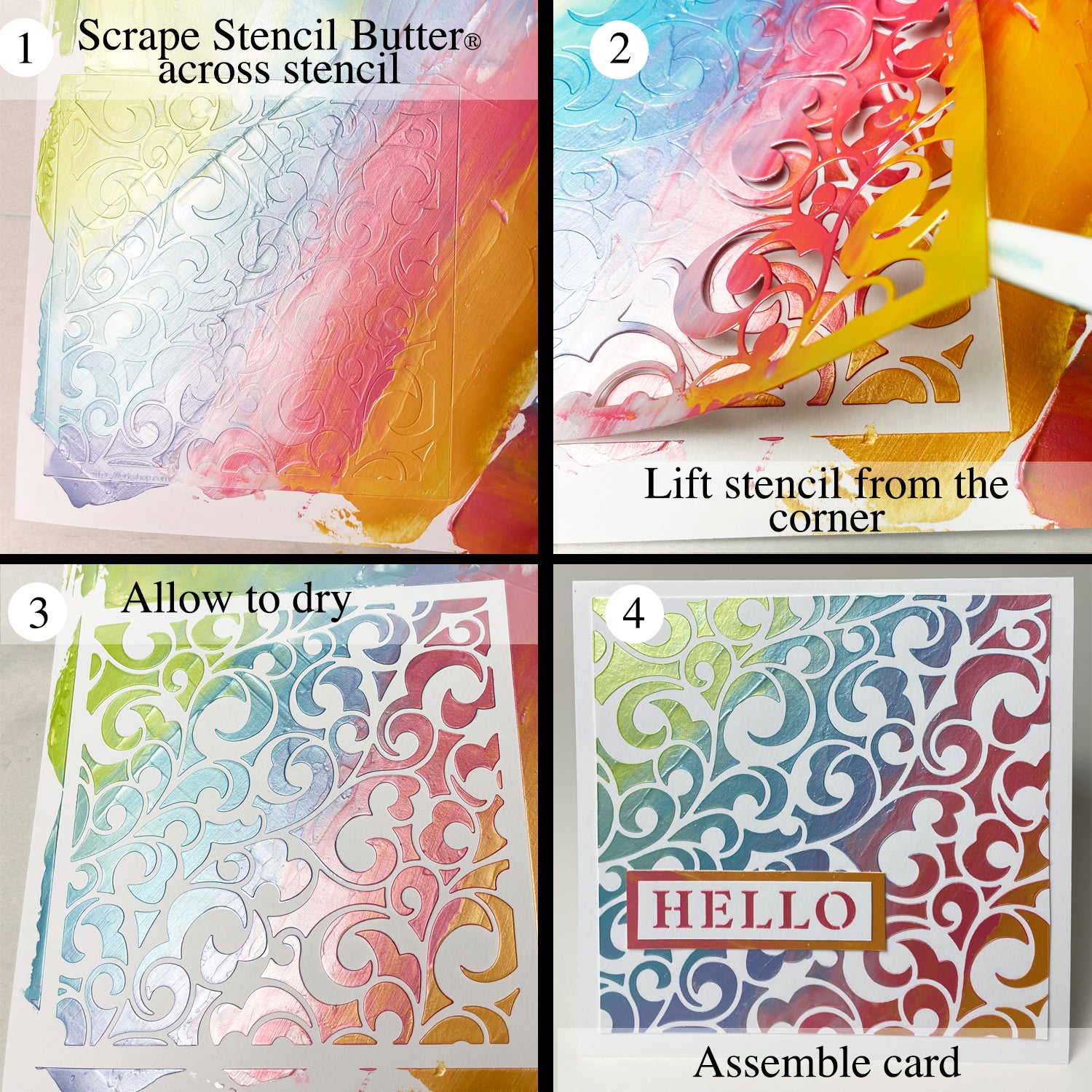 The Crafters Workshop TCW1070s Elegant Swirls sjablong 6x6 gjenbrukbar