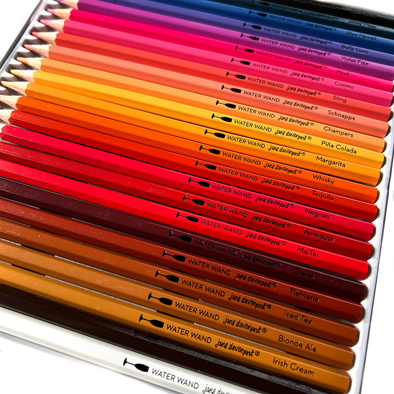 Jane Davenport WaterWand Drink Up aquarellblyanter 24 varme farger