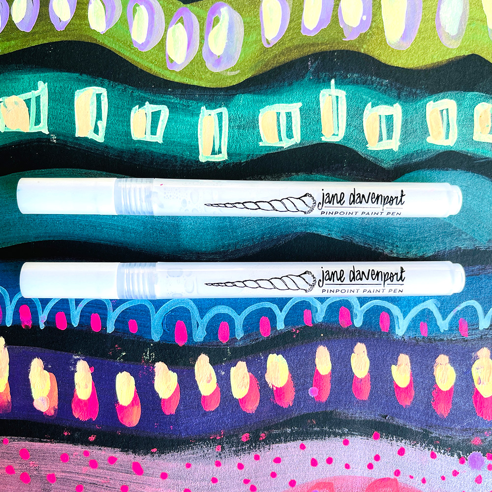 Jane Davenport PinPoint paint pen 3-pk hvit fin