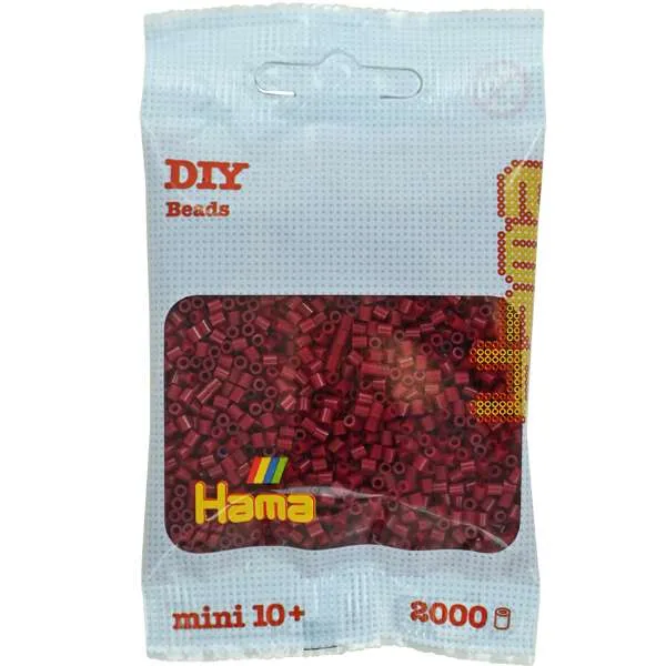 Hama Mini perler mørkerød ca. 2000 stk 2,5 mm