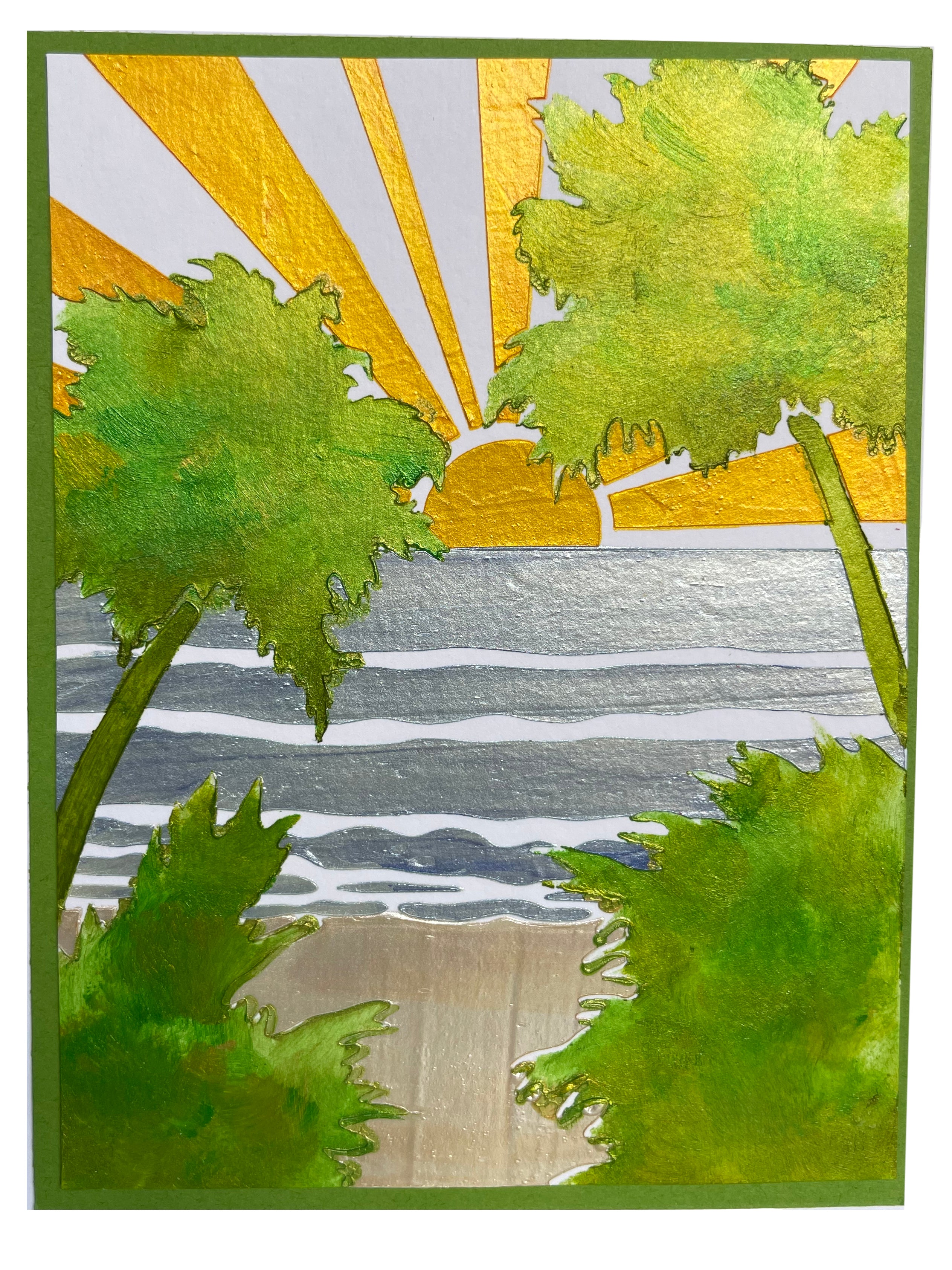 The Crafters Workshop TCW6066 Tropical Sunset sjablong A2 4 lag