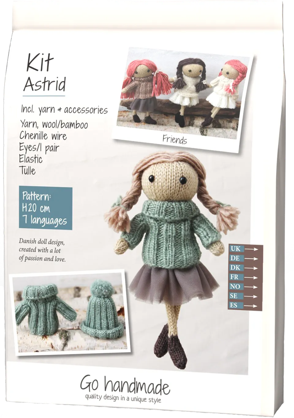 Go Handmade Astrid strikkesett vintage garn
