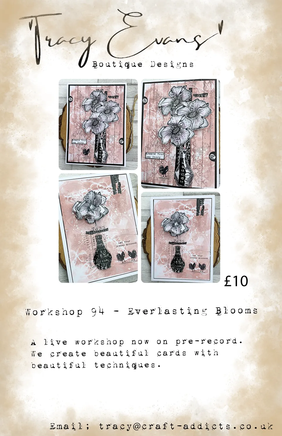 Tracy Evans Design Workshop 094 Everlasting Blooms nettkurs