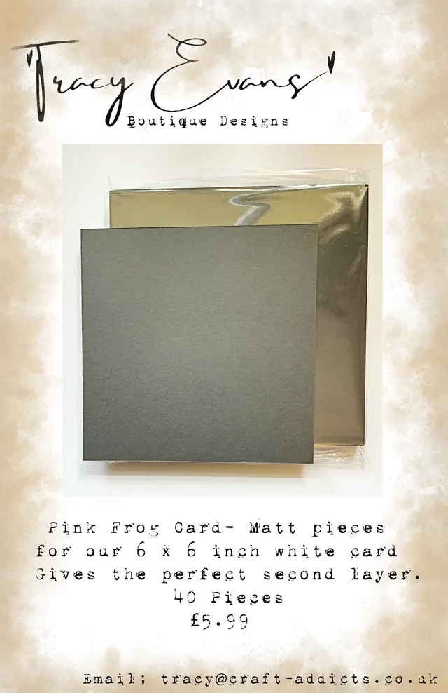 Tracy Evans Design CA010 svart kartong 40 stk matt 6x6