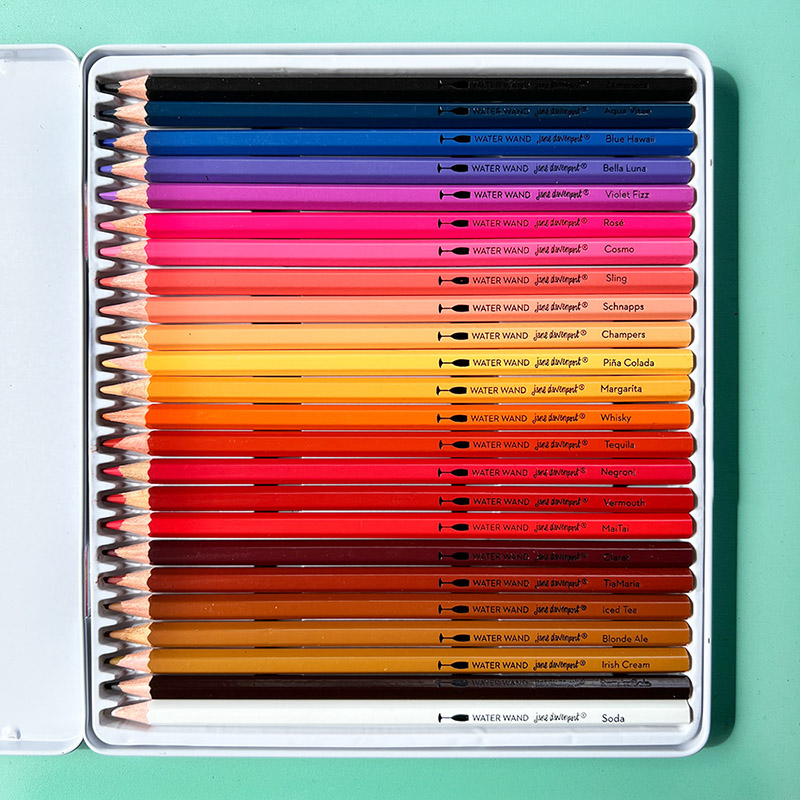 Jane Davenport WaterWand Drink Up aquarellblyanter 24 varme farger