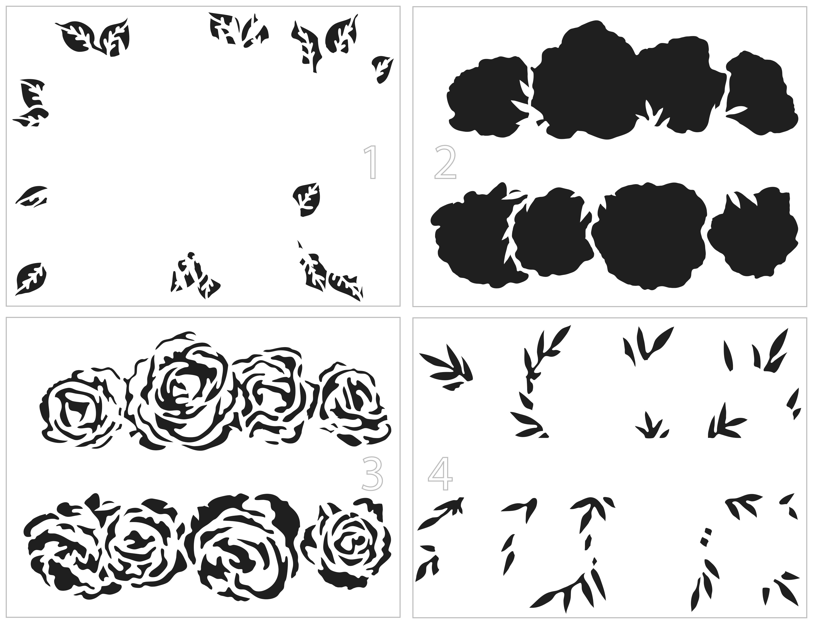 The Crafters Workshop TCW6041 sjablong Rose Banner A2 lagdelt