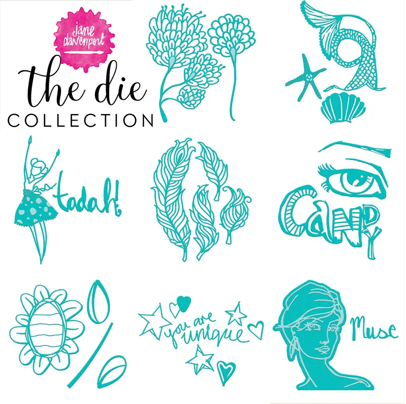 Jane Davenport Die Cut sjablongsett mega bundle utstanset