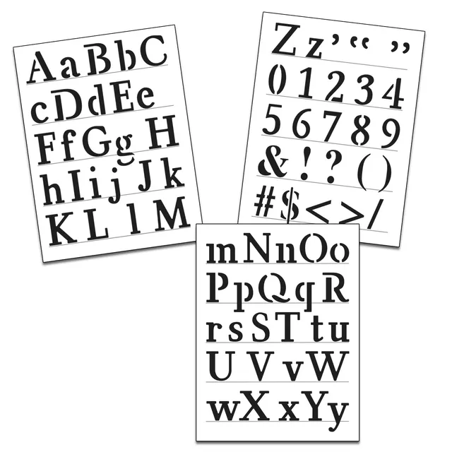 The Crafters Workshop TCW6028 Traditional Alphabet sjablong 3-pk