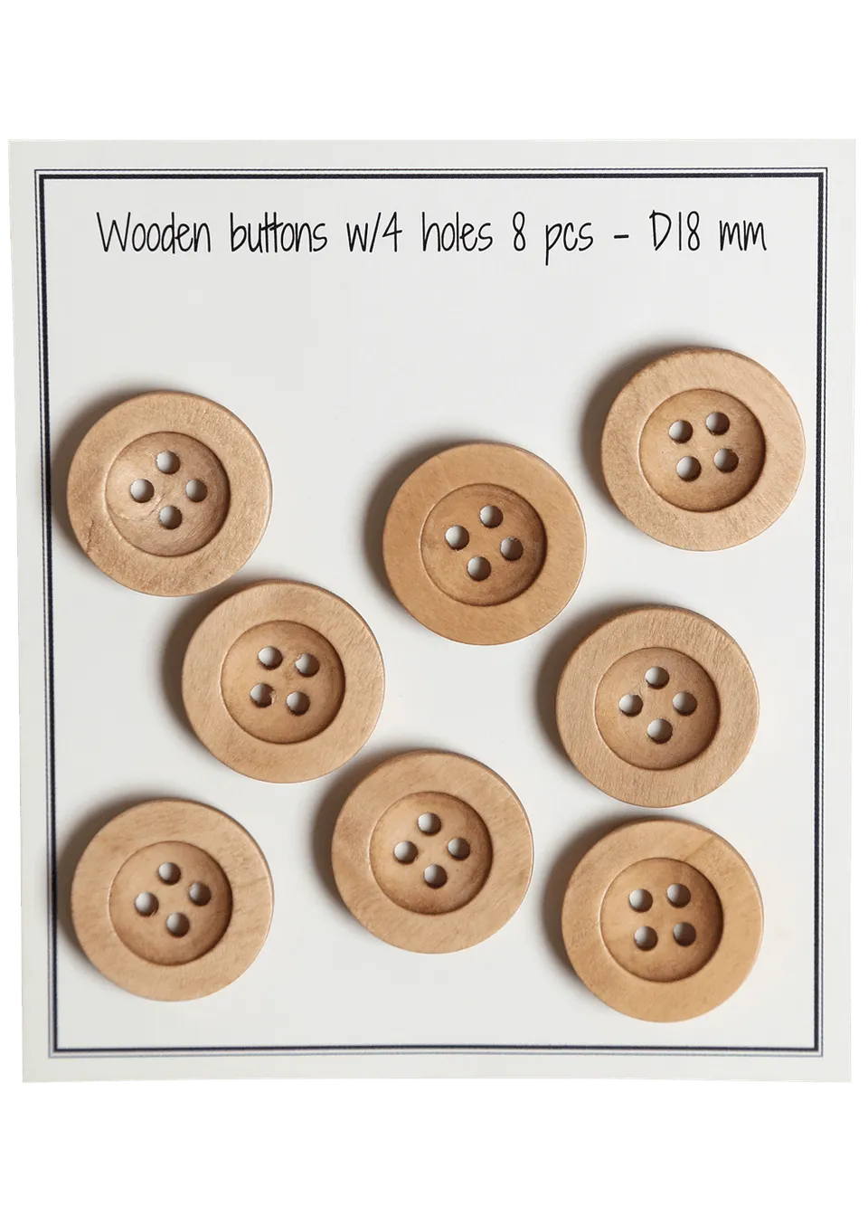 Go Handmade Round Groove treperler 18 mm 8 stk natur