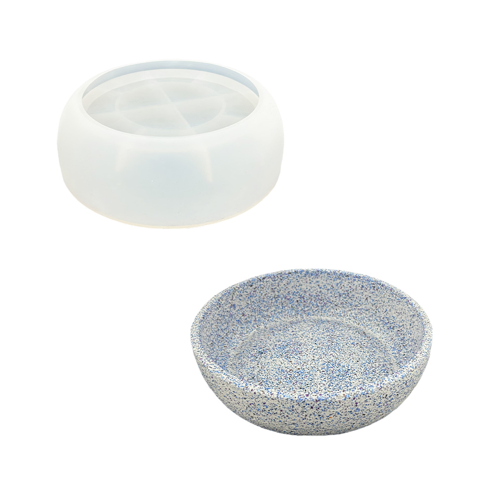 Jesmonite stor rund skål silikonform 20,9 cm