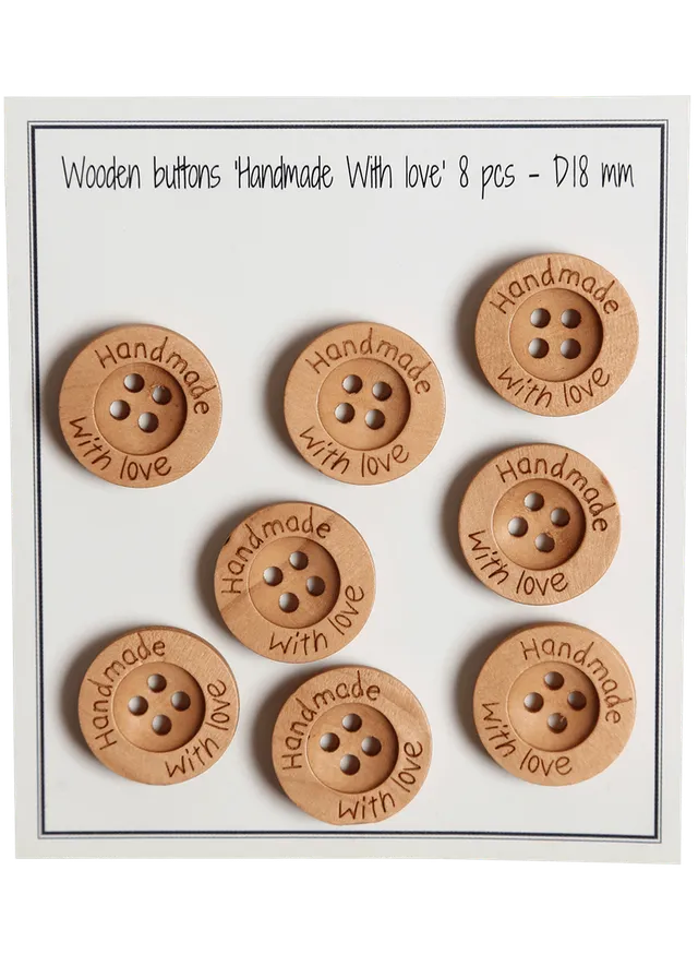 Go Handmade Handmade With love knapper 18 mm 8 stk