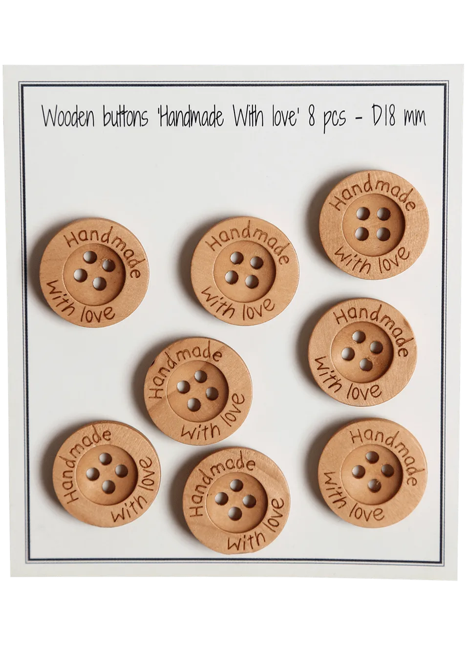 Go Handmade Handmade With Love knapper 18 mm 8 stk tre
