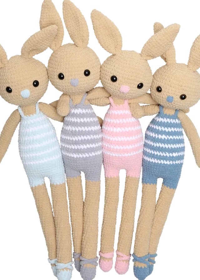 Go Handmade Bade Bunnies hekleoppskrift 60 cm