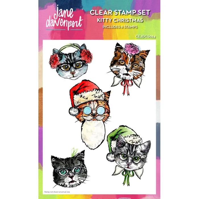 Jane Davenport Kitty Christmas stempelsett jul
