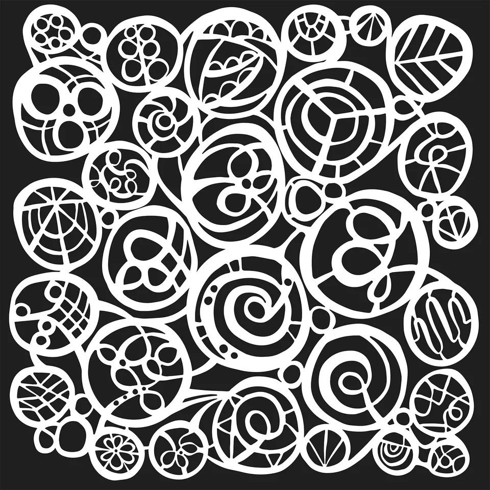 The Crafters Workshop TCW1089s Circle Fest stencil 6x6 sirkler