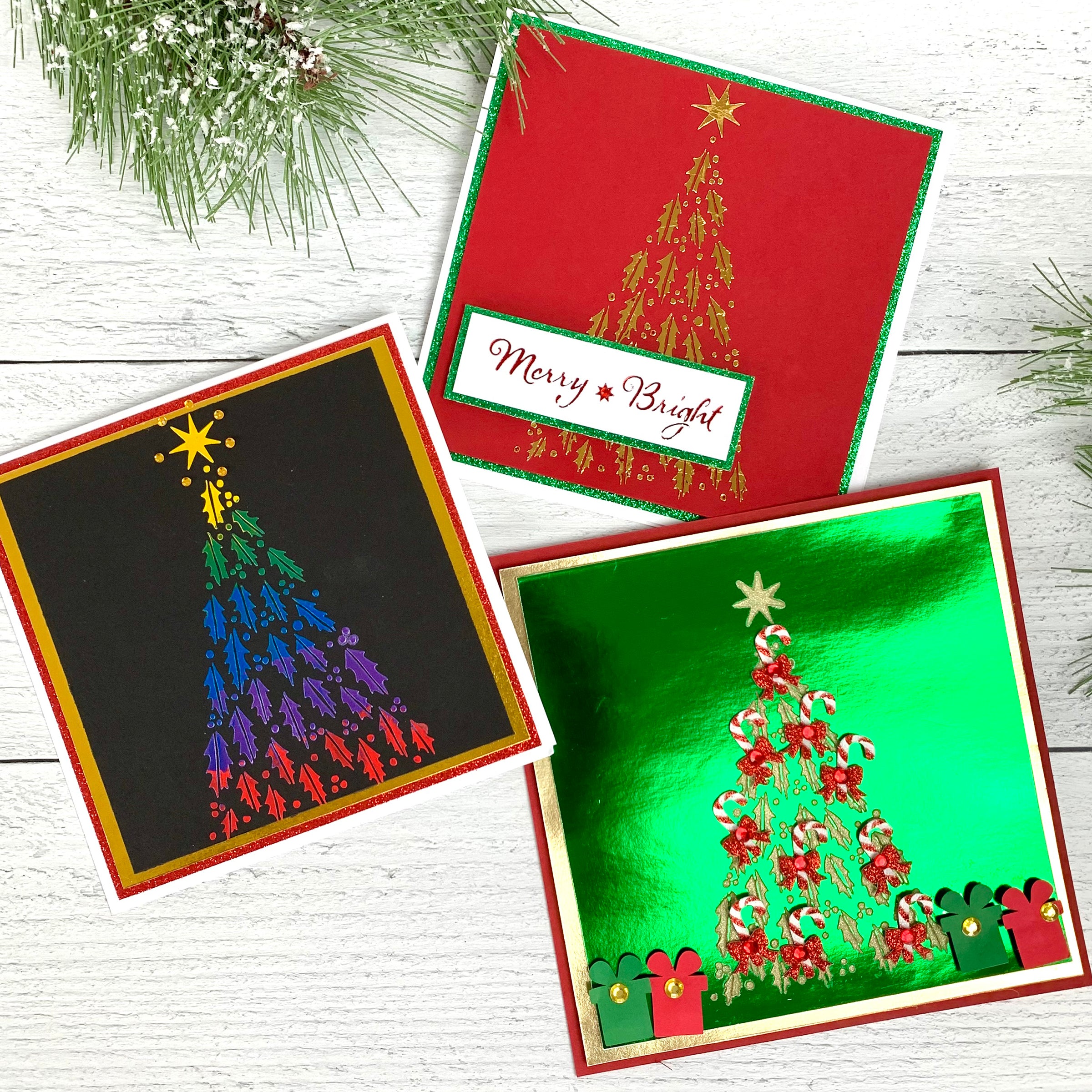 The Crafters Workshop TCW951 Happy Holly sjablong 6x6 jul