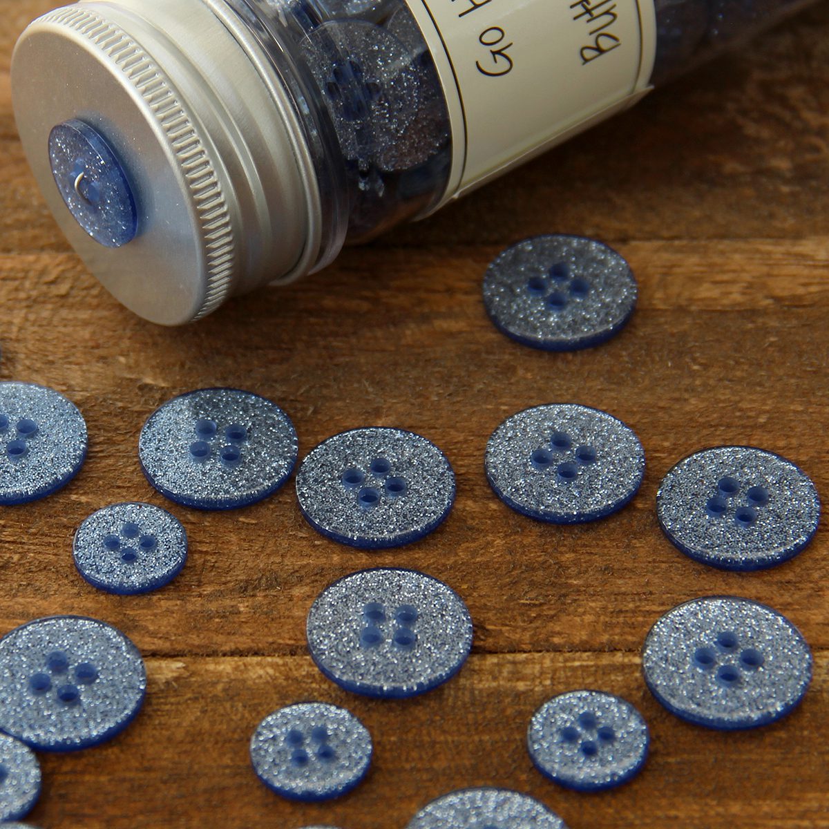 Go Handmade Glitter knapper 15 mm 8 stk glitterkant