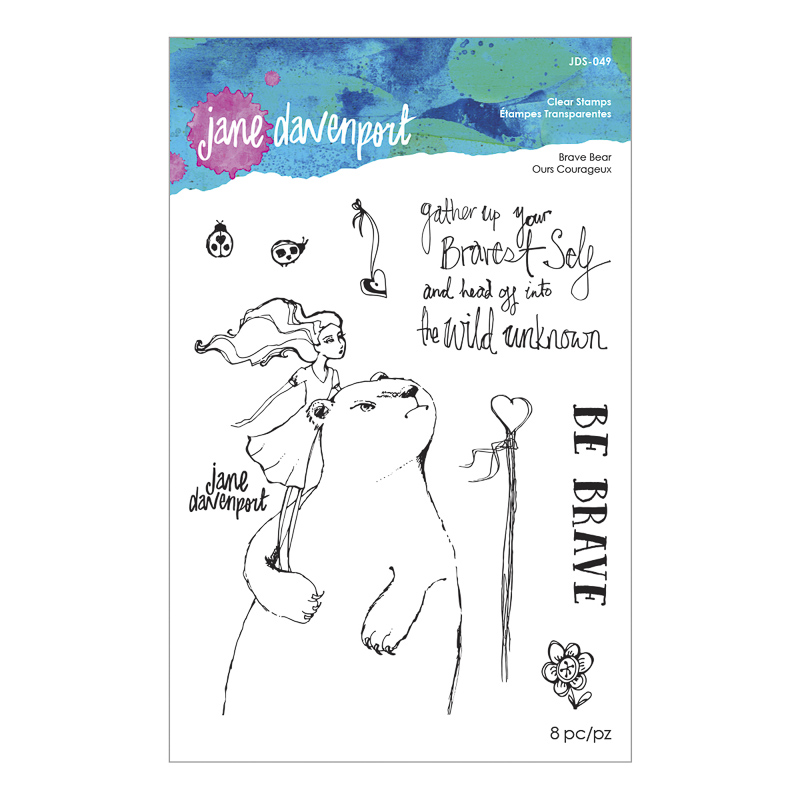 Jane Davenport Whimsical & Wild Brave Bear stempel bjørn