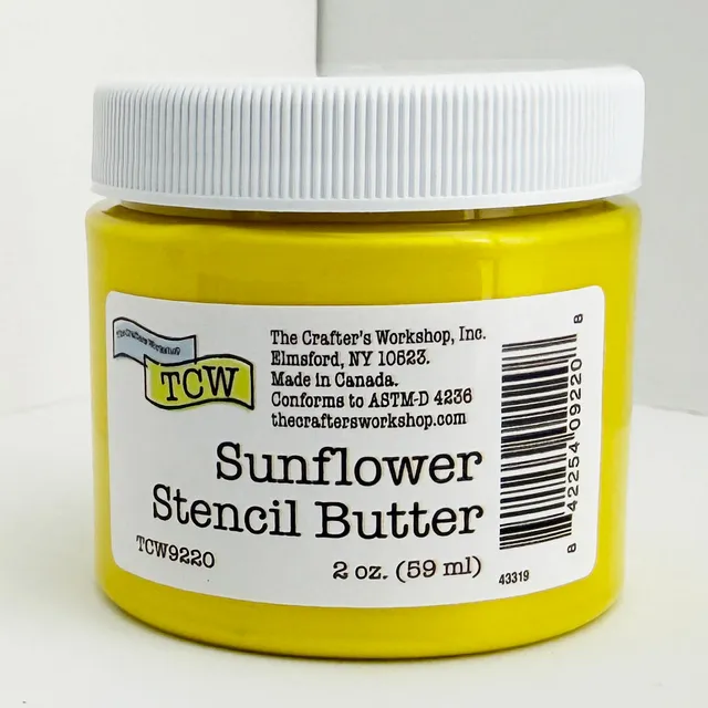 The Crafters Workshop TCW9220 Sunflower stencil butter 2 oz skimmer